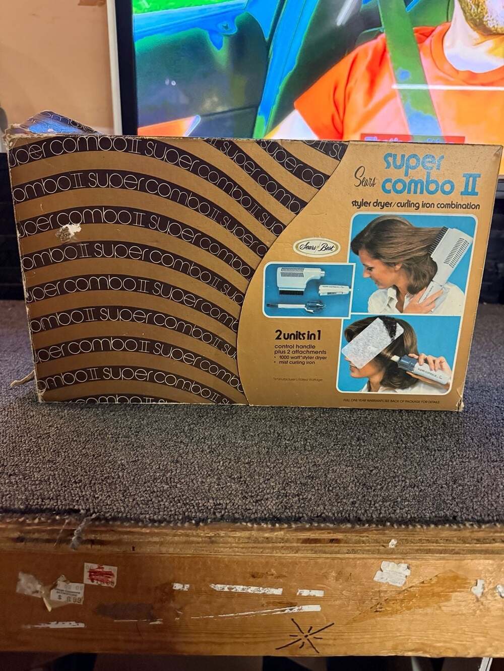 Vintage Sears Super Combo II Styler Dryer Curling Iron Combination Hair Styler B